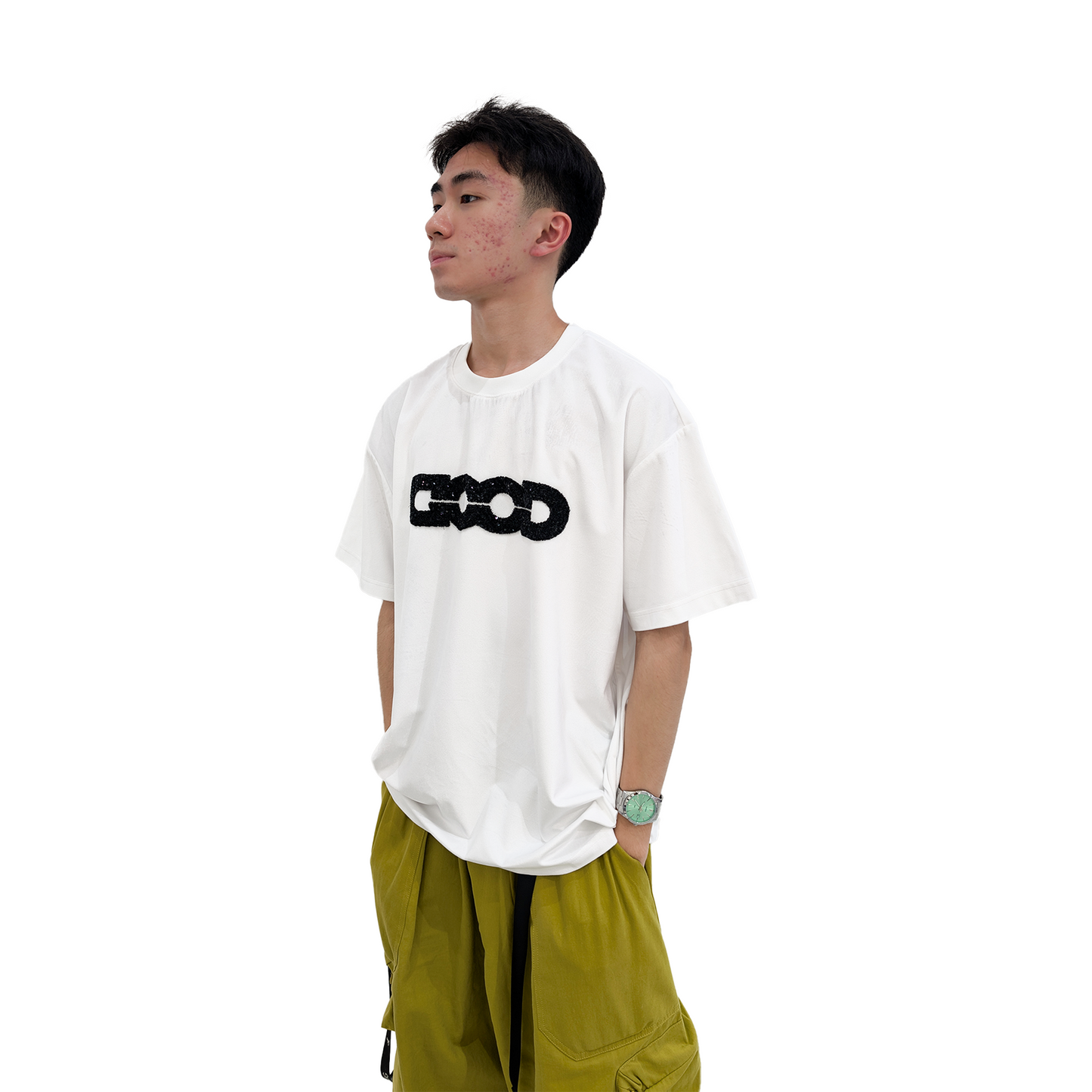 GOODBRAND Sparkling Embroidered Tee White (SS25)