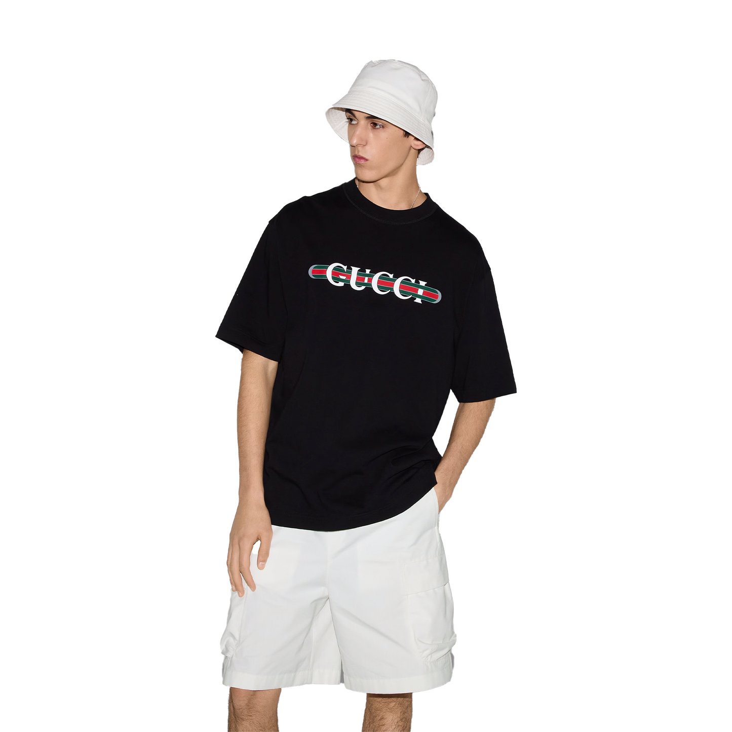 GUCCI Web Print Tee Black (SS25)