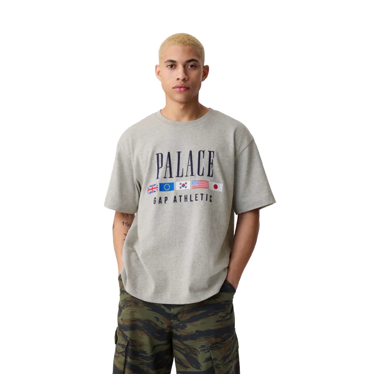 Palace x Gap Heavy Jersey Tee Grey