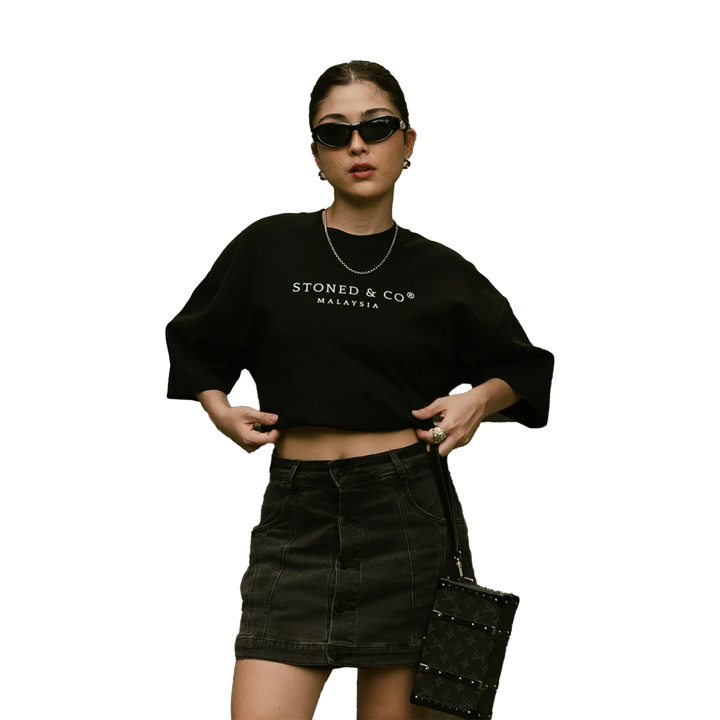 Stoned & Co ® Golden Jade : Jade Signature Tee Black (SS25)