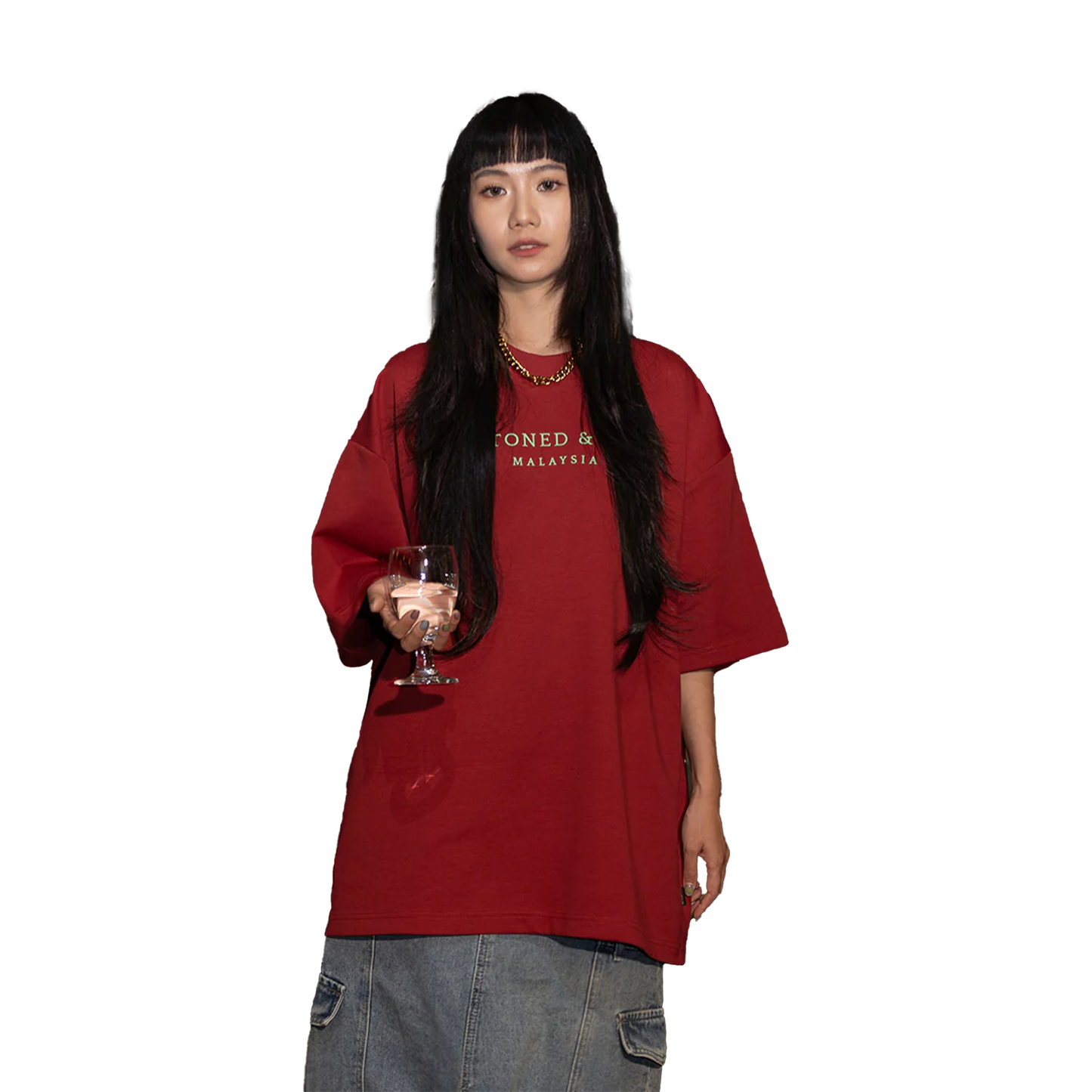 Stoned & Co ® Golden Jade : Jade Signature Tee Red (SS25)