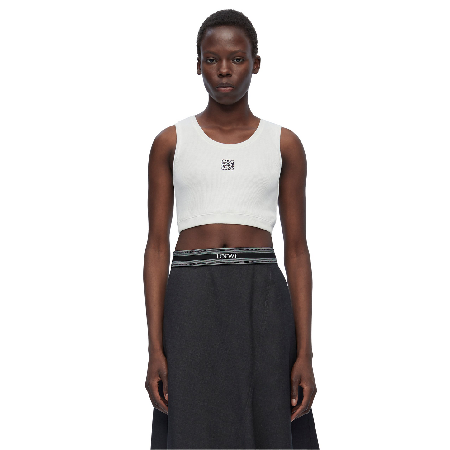 LOEWE Anagram Cropped Tank Top White (SS22)