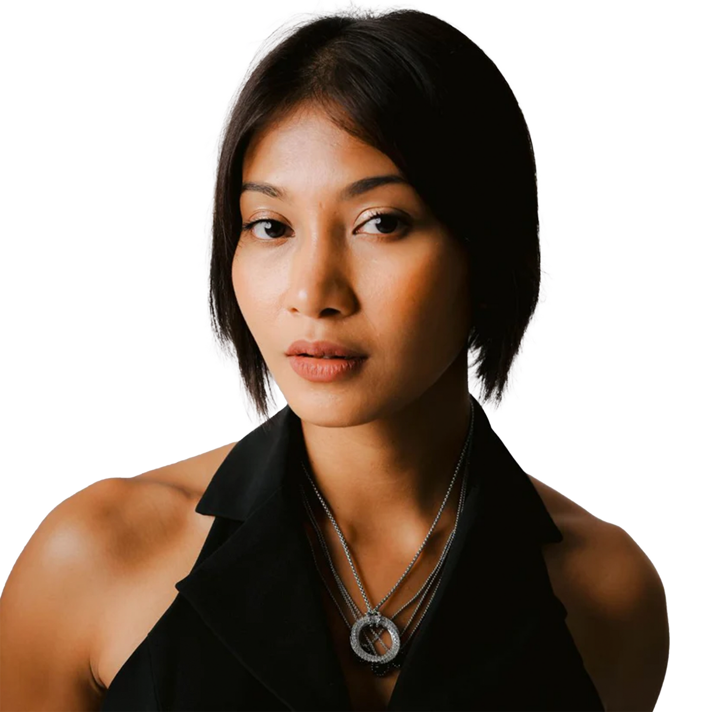 EK Collection Obsidian Single Necklace Black/Silver (SS25)