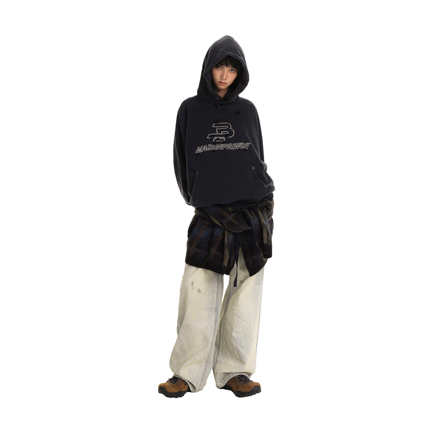 MASONPRINCE Broken Embroidered Spray Hoodie Black (SS24)