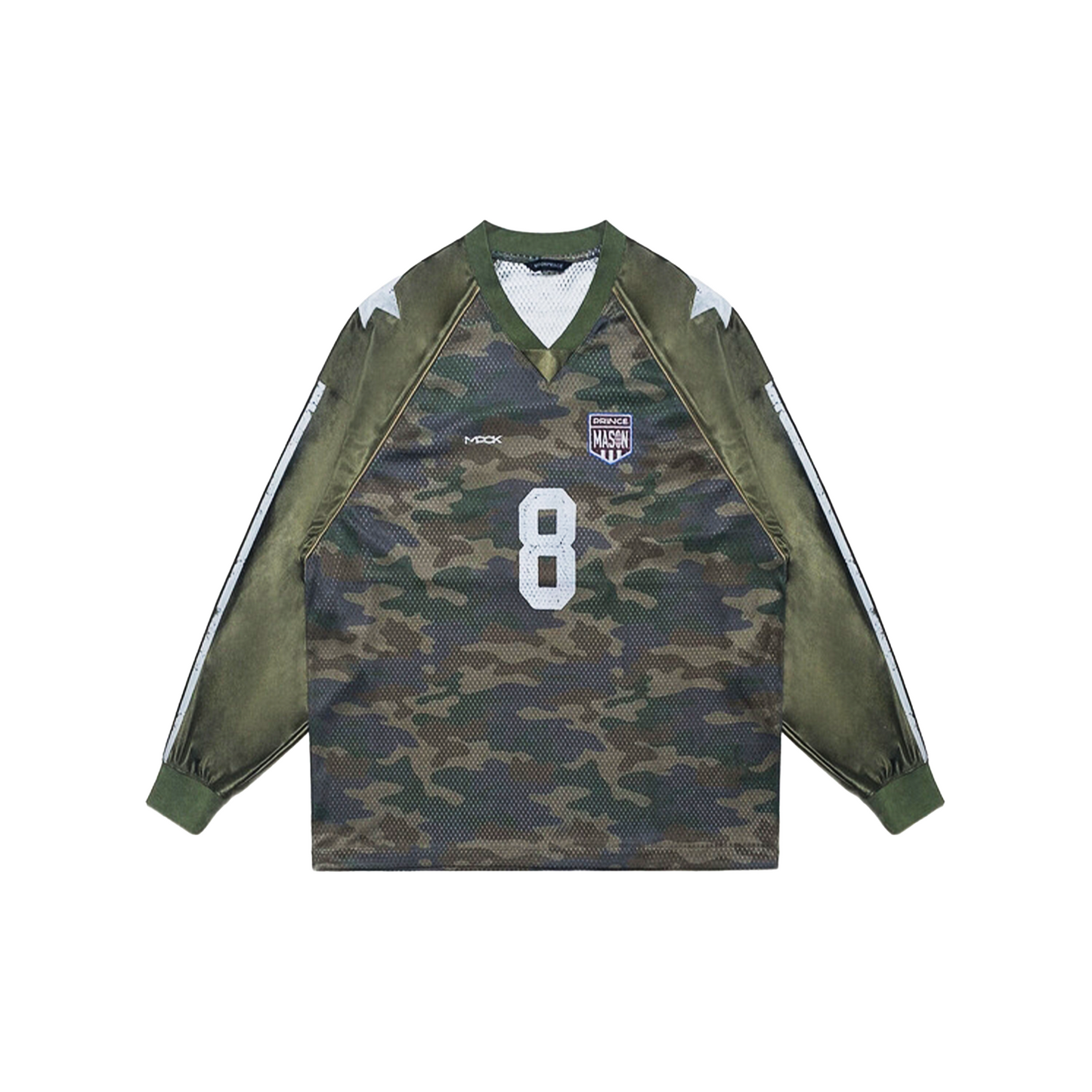 MASONPRINCE Camouflaged Mesh Stitching Long Sleeved Jersey Military Green (SS25)