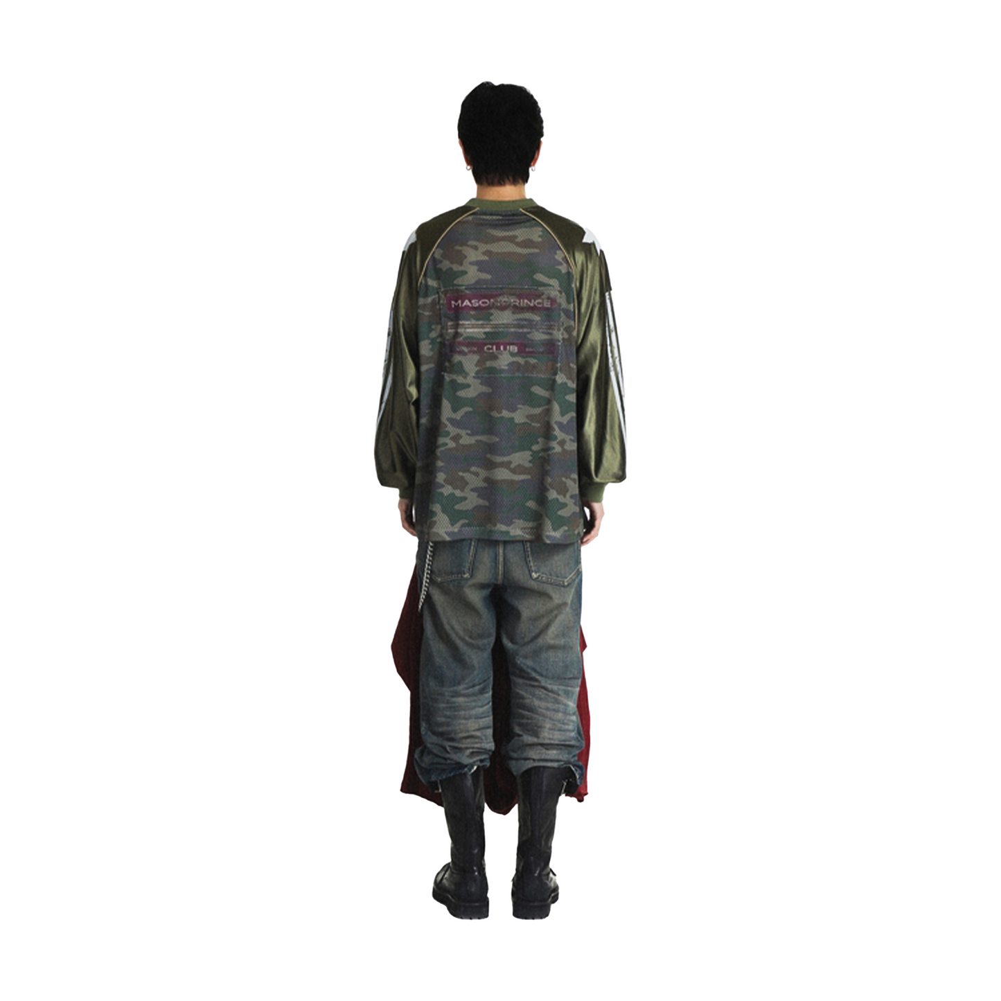 MASONPRINCE Camouflaged Mesh Stitching Long Sleeved Jersey Military Green (SS25)