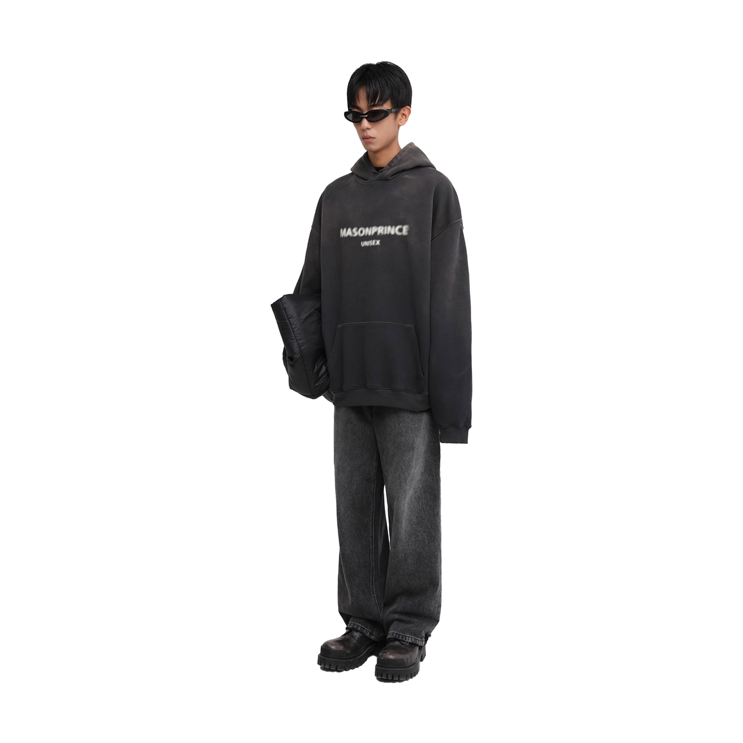 MASONPRINCE Fuzzy Digital Direct Printing Hoodie Dark Grey (SS25)