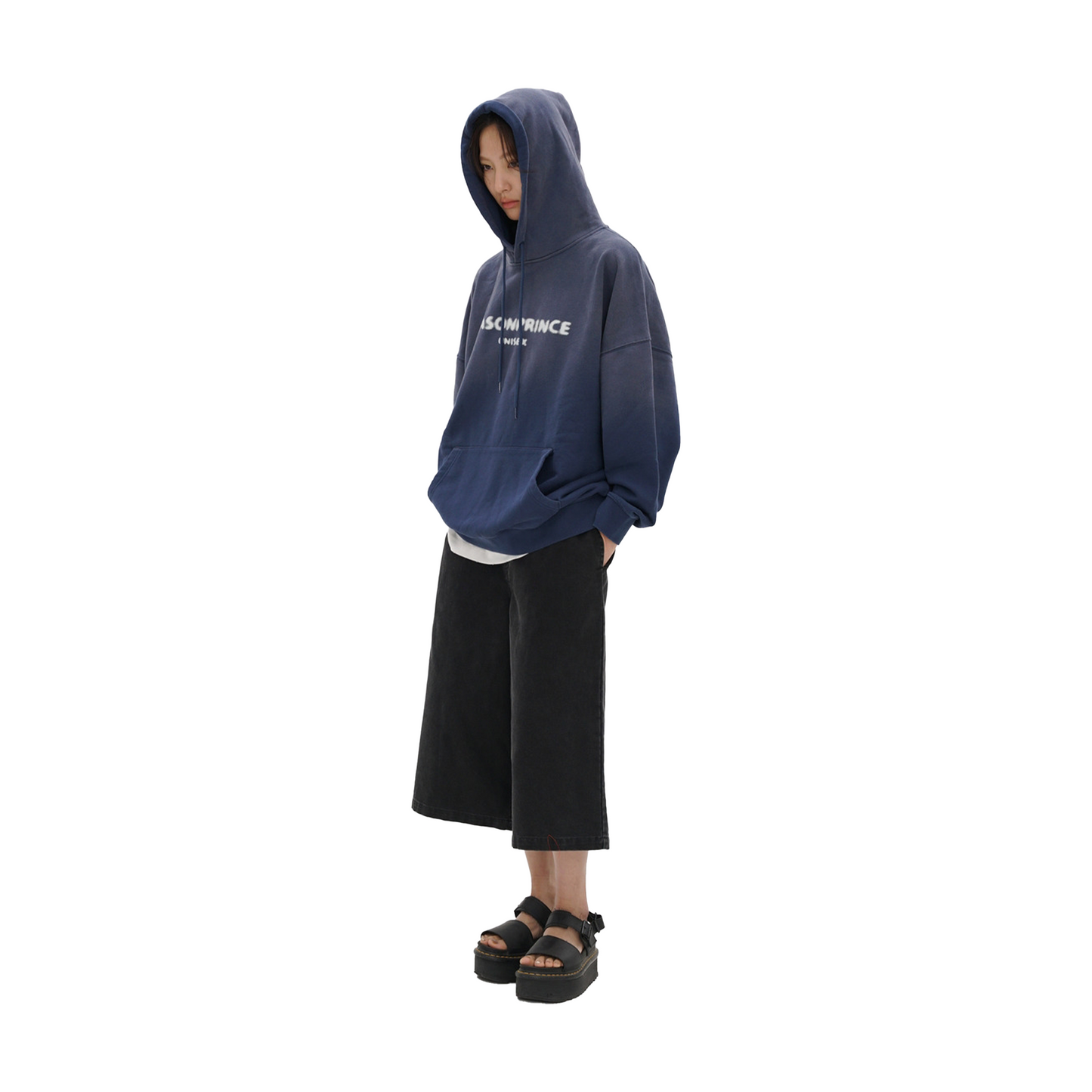 MASONPRINCE Fuzzy Digital Direct Printing Hoodie Navy Blue (SS25)