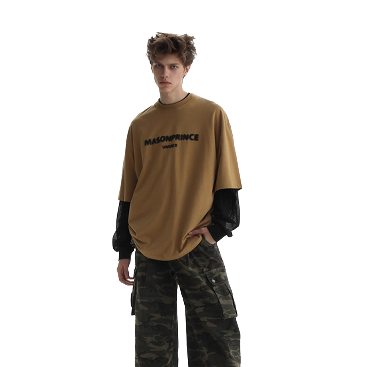 MASONPRINCE Fuzzy Digital Direct Printing Tee Brown (SS25)