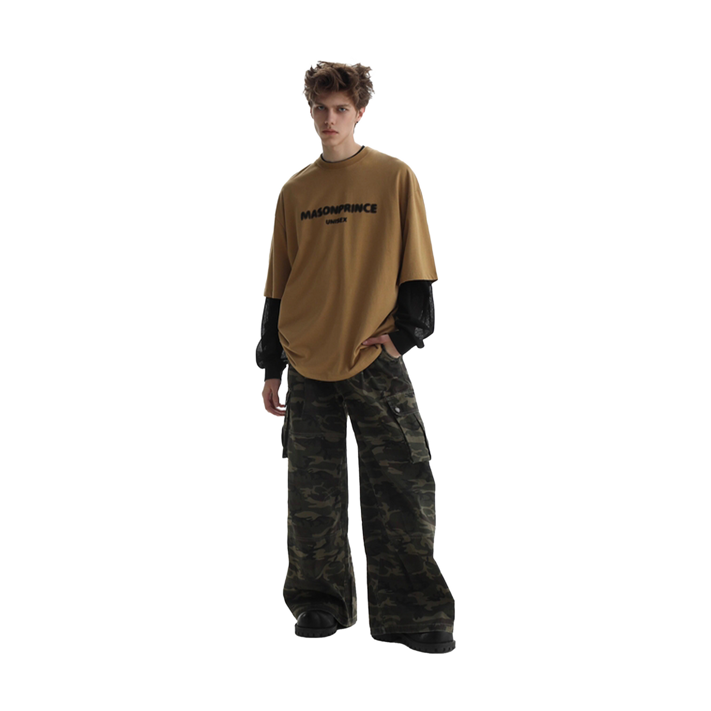 MASONPRINCE Fuzzy Digital Direct Printing Tee Brown (SS25)
