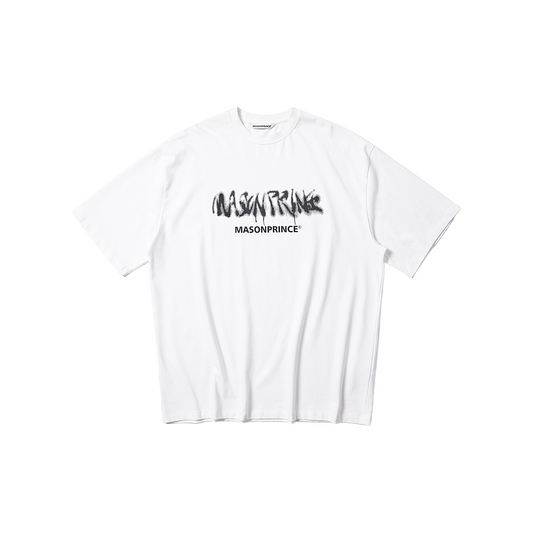 MASONPRINCE Inkjet Large Printed Double Logo Short Sleeved Tee White (SS22)