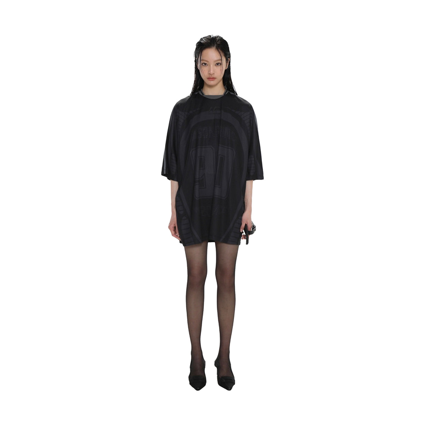 MASONPRINCE Retro Football Mesh Printed Jersey Black (SS25)