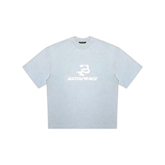 MASONPRINCE Summer Invasion Distressed Broken Logo Tee Sky Blue (SS23)