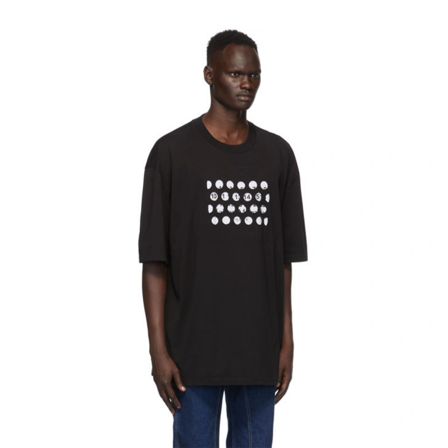 Maison Margiela Cut Out Logo Oversized Tee Black