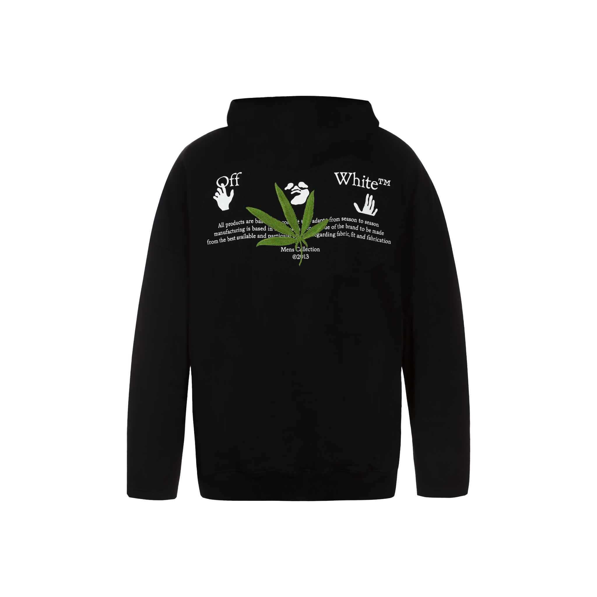 OFF-WHITE High Weed Extra Long Hoodie Black/Green (SS22