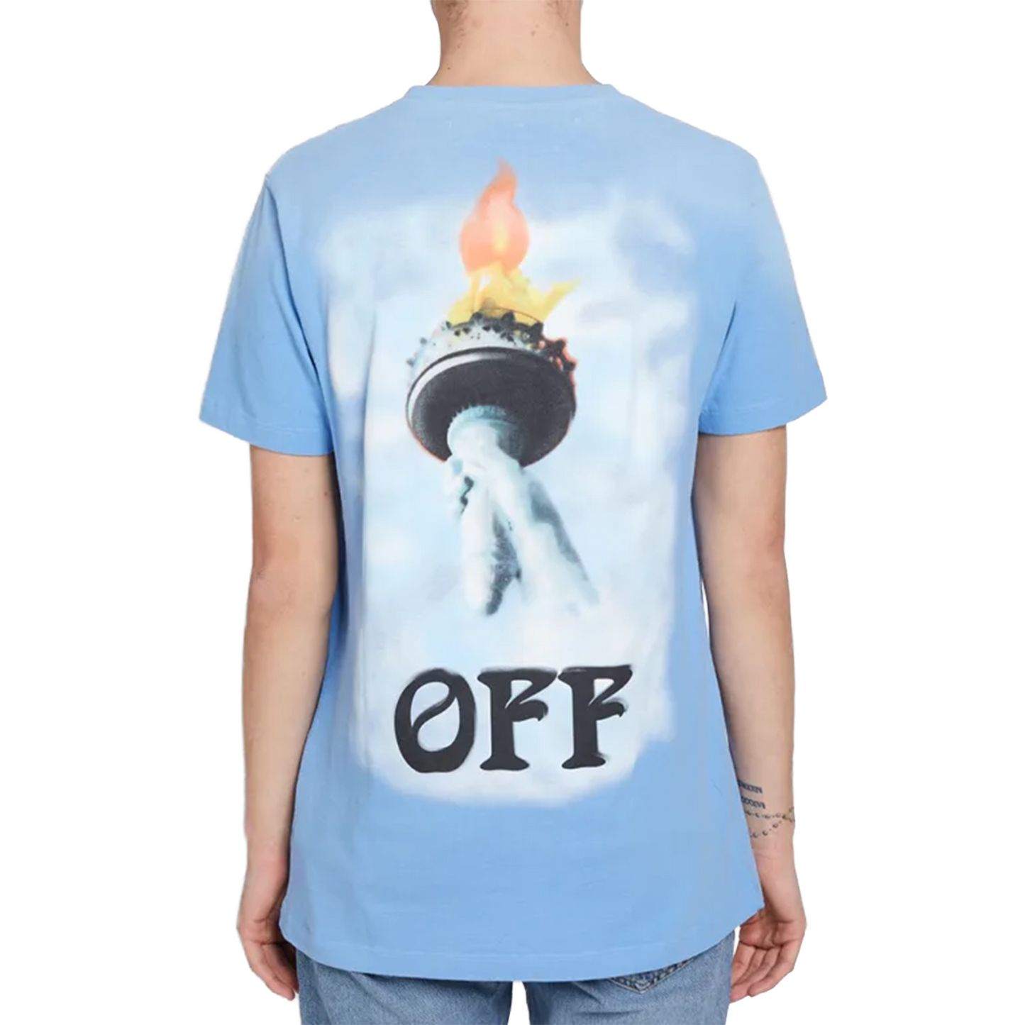 OFF-WHITE Liberty Slim Tee Light Blue/Black (SS18)