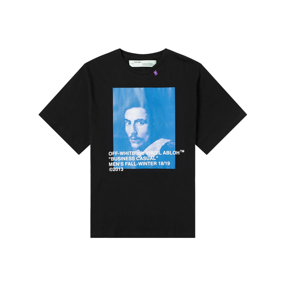 OFF-WHITE S/S Spliced Tee Black/Blue (FW18)