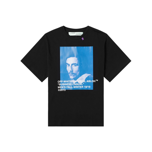 OFF-WHITE S/S Spliced Tee Black/Blue (FW18)