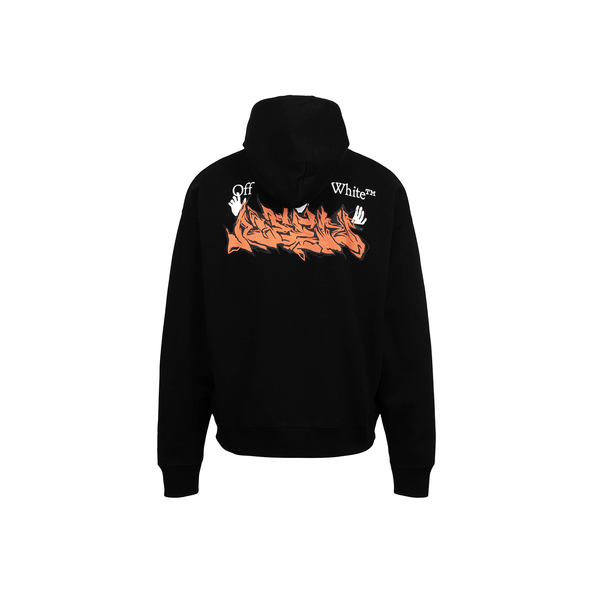 OFF WHITE Neen Logo Slim Skate Hoodie Black Orange SS22 STEALPLUG KL