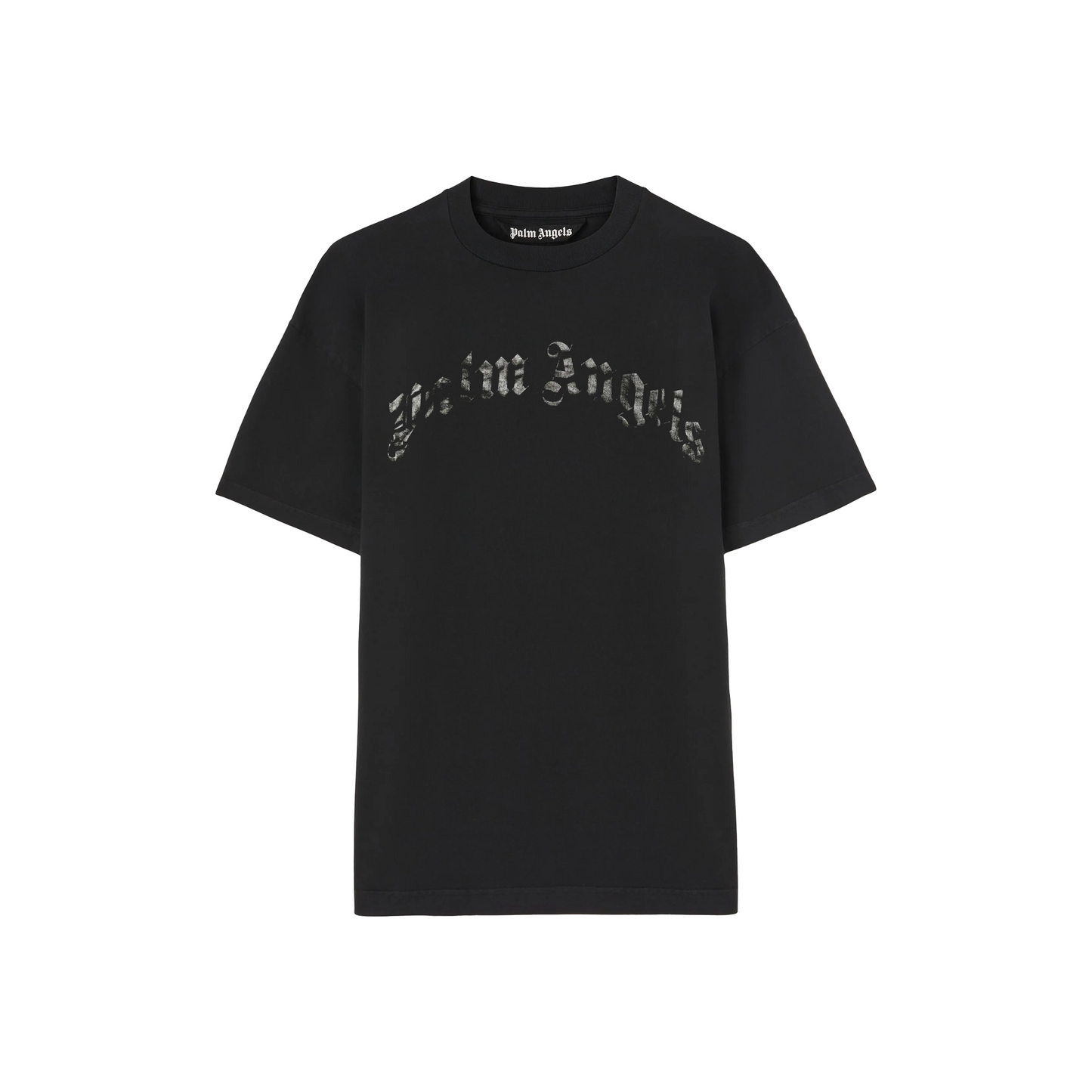 PALM ANGELS Curved Logo Tee Black/Black (SS25)