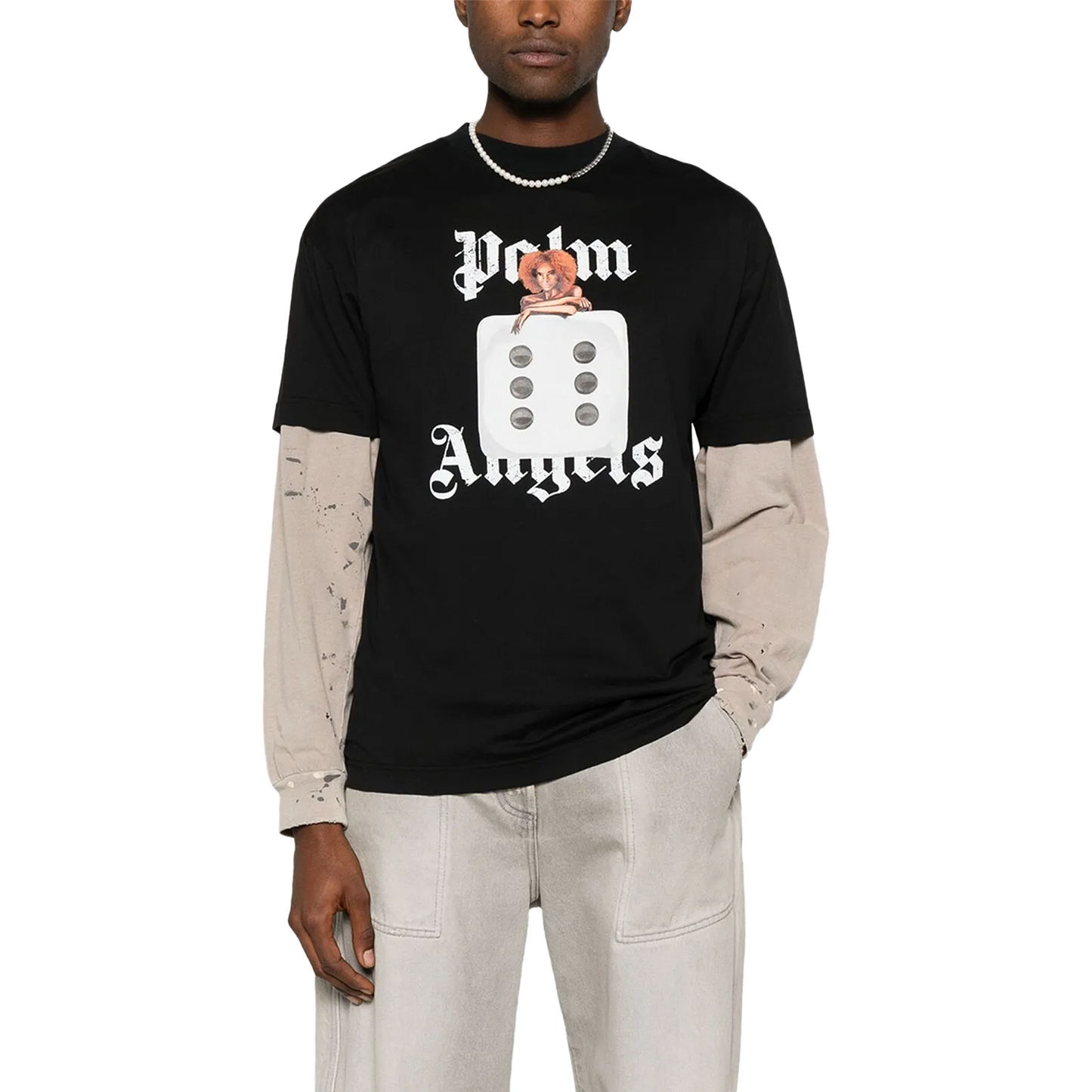 PALM ANGELS Holly Pin Up Tee Black/Off-White (SS25)