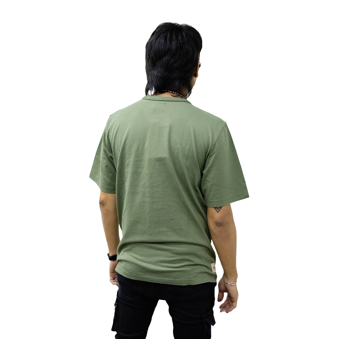 Palace x Evisu Contrasting Logo Print Tee Olive