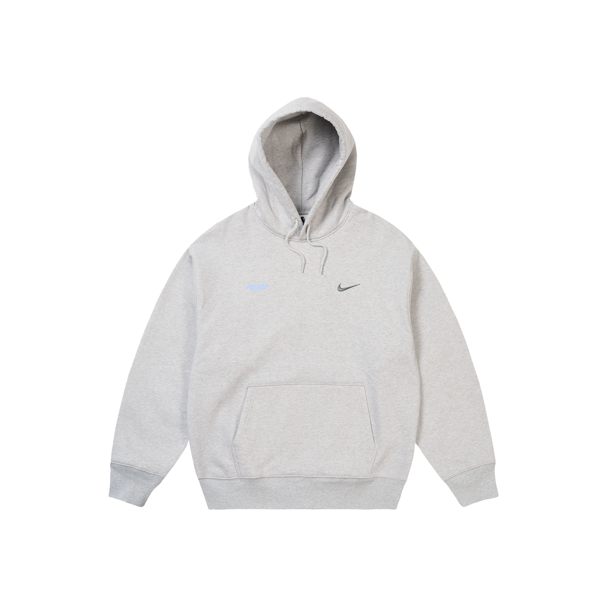 Palace x Nike Front Swoosh Hoodie Grey Marl (SS26) – STEALPLUG KL