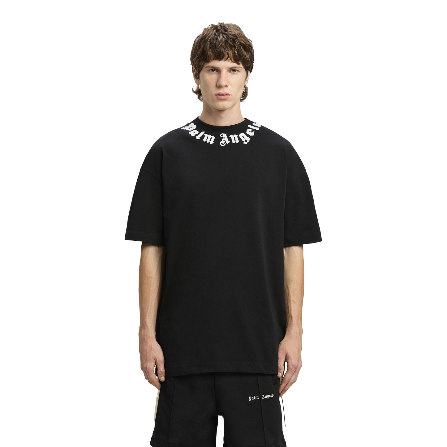 PALM ANGELS Neck Logo Tee Black/Off White (FW24)