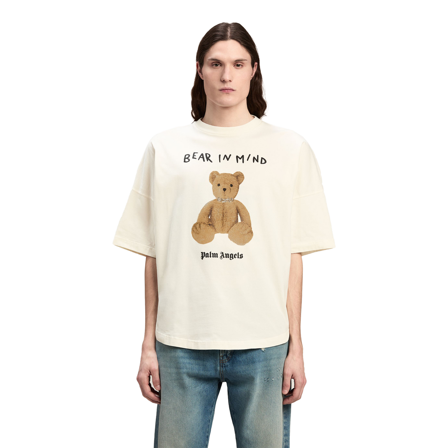 PALM ANGELS Bear In Mind Oversized Tee Off White/Brown (FW24)