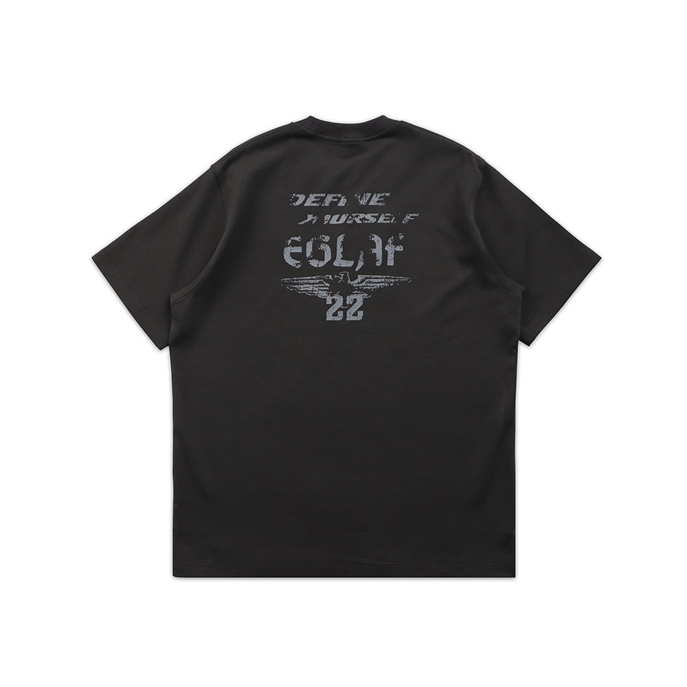 EGLAF R//W Distressed Texts Tee Warm Grey (FW25)