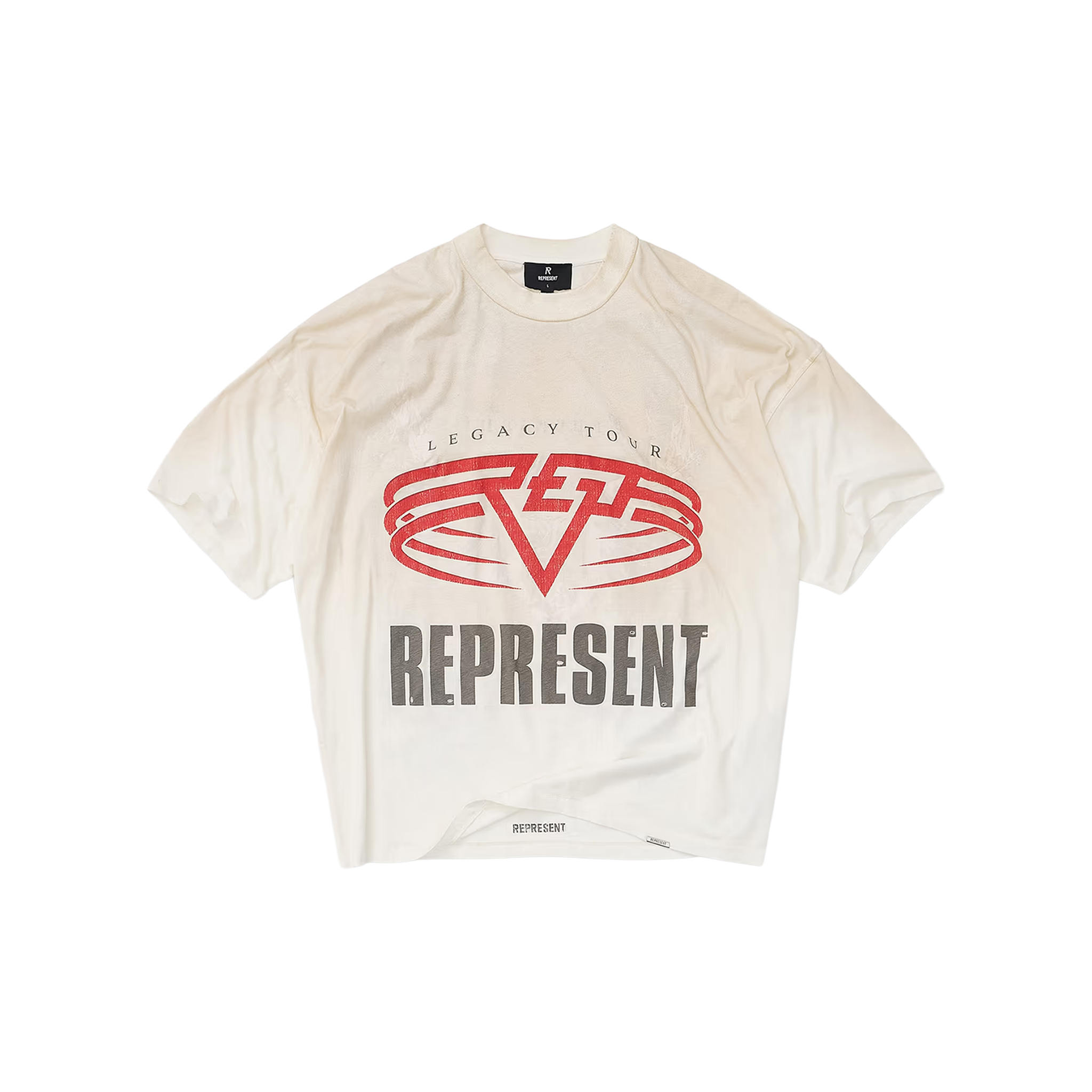 Represent Reversible Living Legacy Tour Tee Washed Ecru (FW25