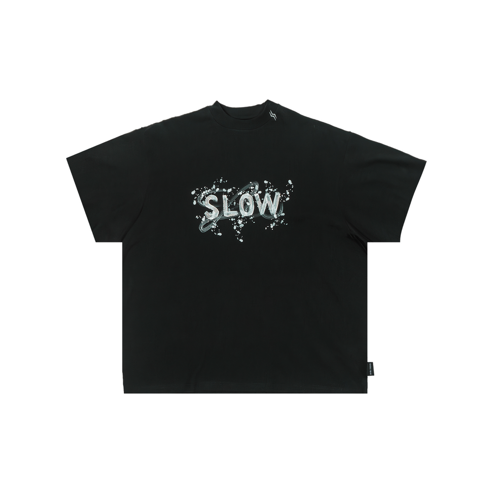 SLOWDOWN Handpainted Concrete Tee Black (FW25)