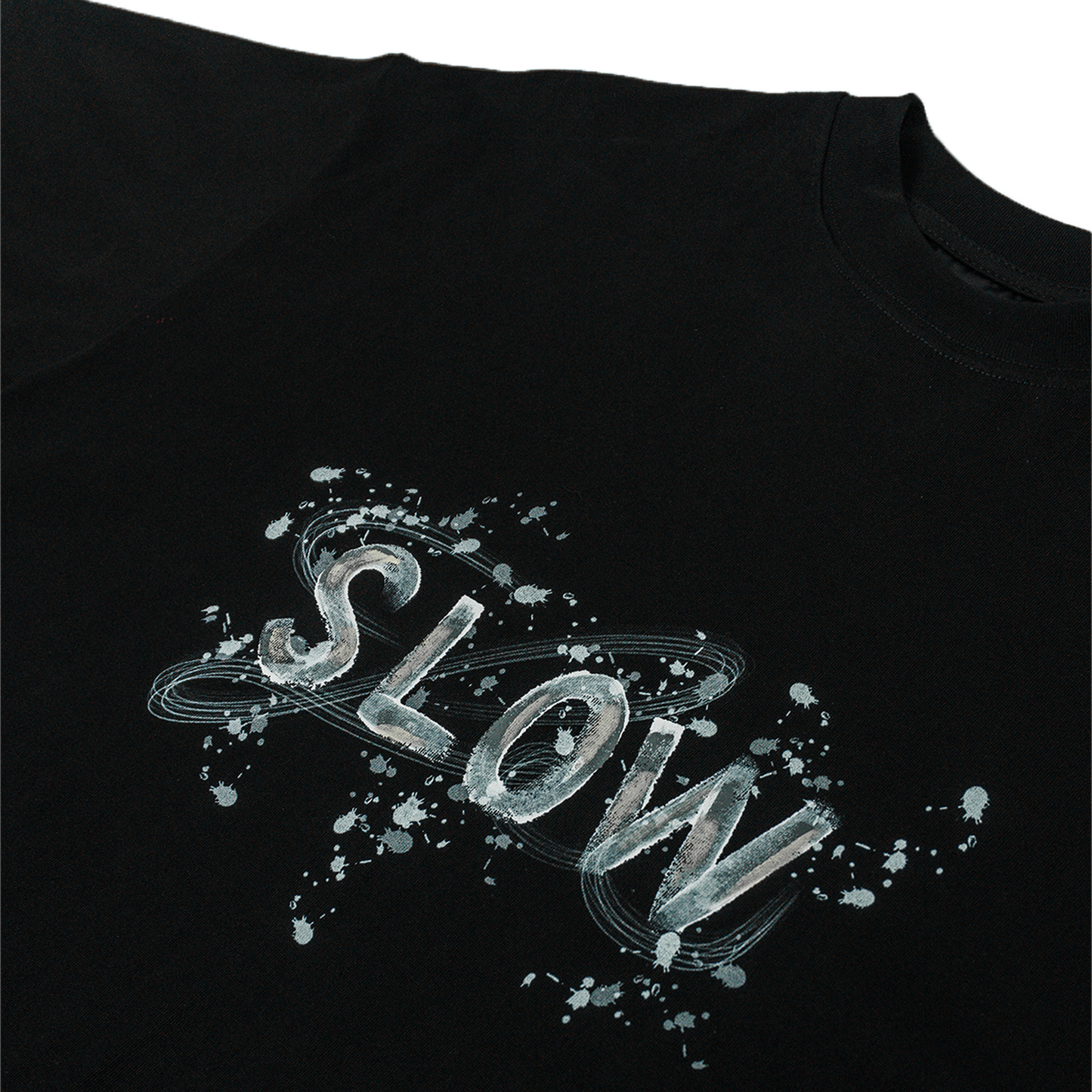 SLOWDOWN Handpainted Concrete Tee Black (FW25)