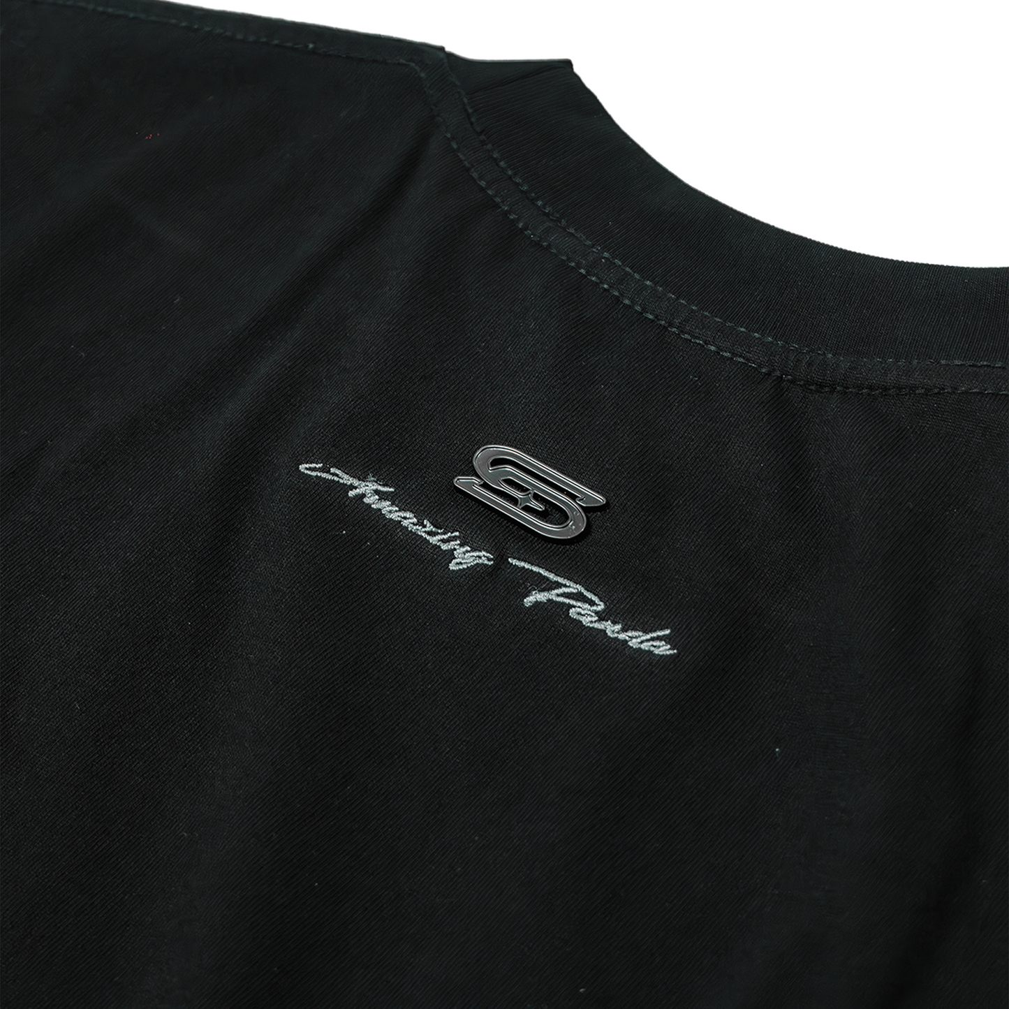 SLOWDOWN Line Embroidered Tee Black (FW25)