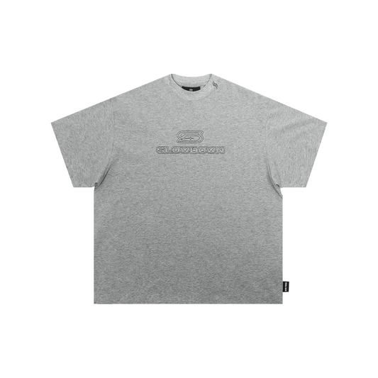 SLOWDOWN Line Embroidered Tee Grey (FW25)