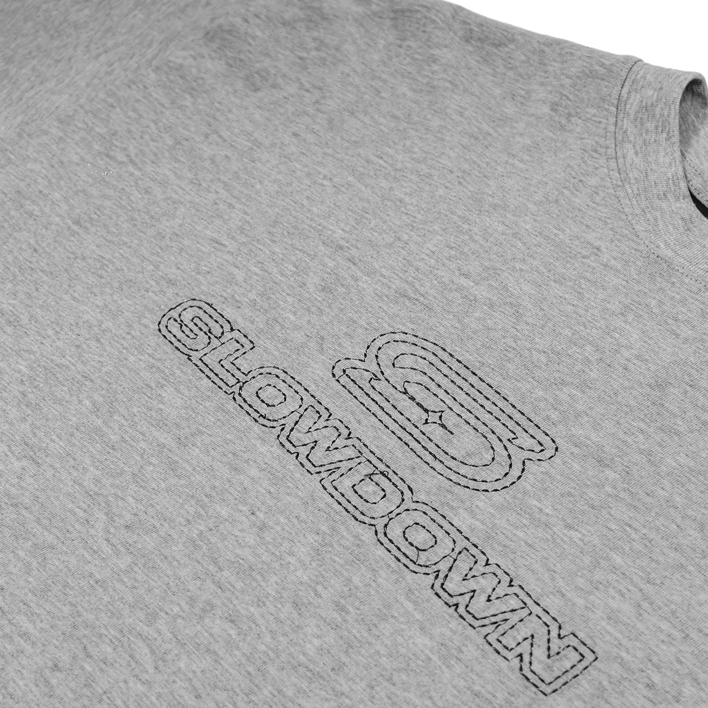 SLOWDOWN Line Embroidered Tee Grey (FW25)