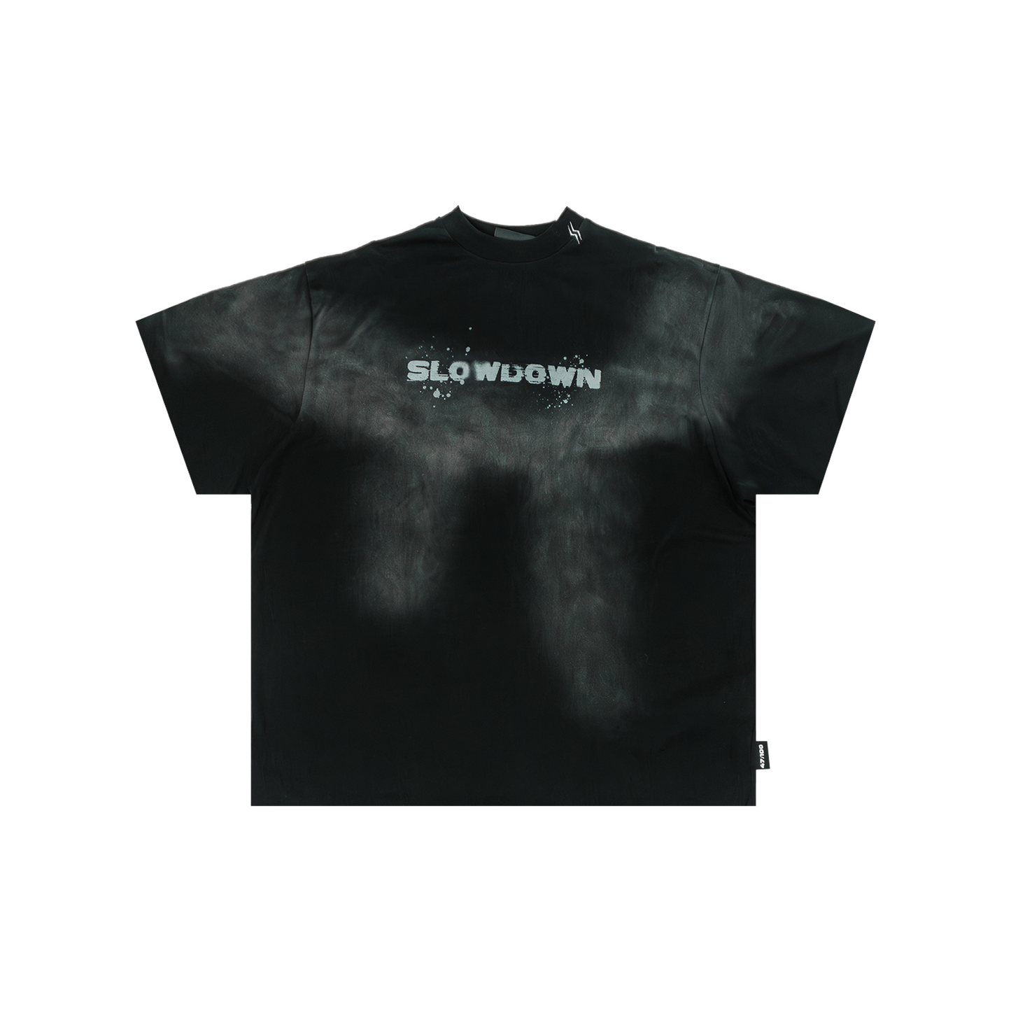 SLOWDOWN Washed Ink Splash Tee Black (FW25)