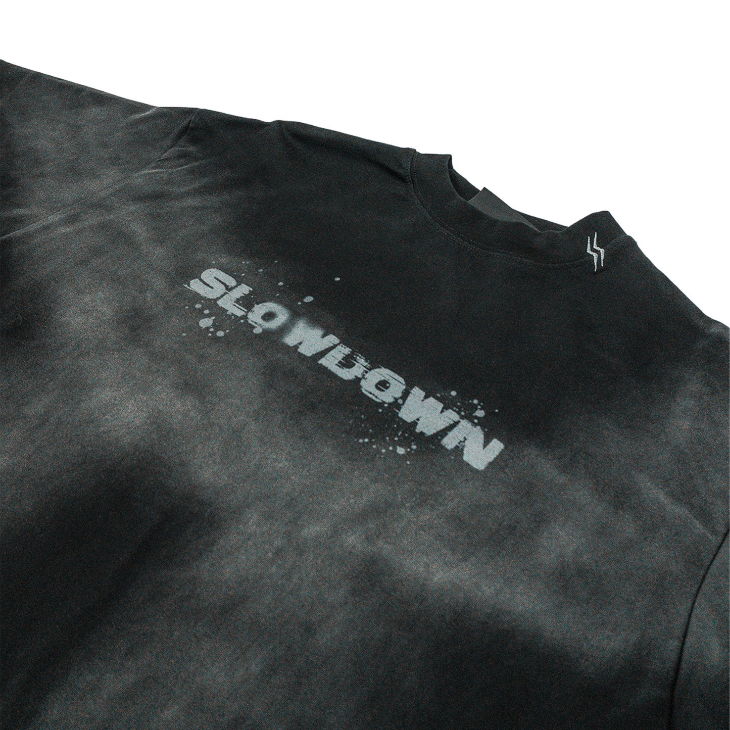 SLOWDOWN Washed Ink Splash Tee Black (FW25)