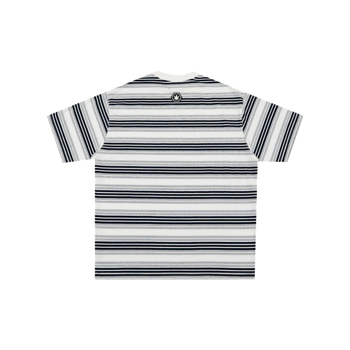 Stoned & Co ® Originals v2 : Stripe Tee White/Grey (FW25)