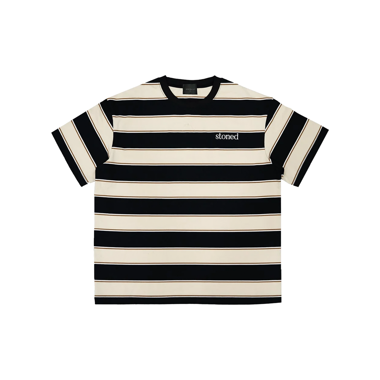 Stoned & Co ® Stoned Originals : Tee Stripes Black/Cream (FW24)