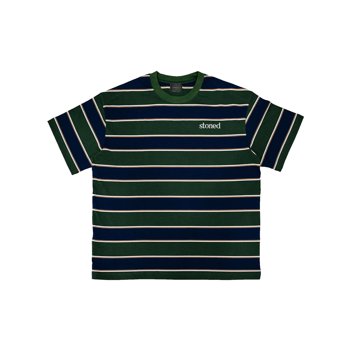 Stoned & Co ® Stoned Originals : Tee Stripes Navy/Green (FW24)