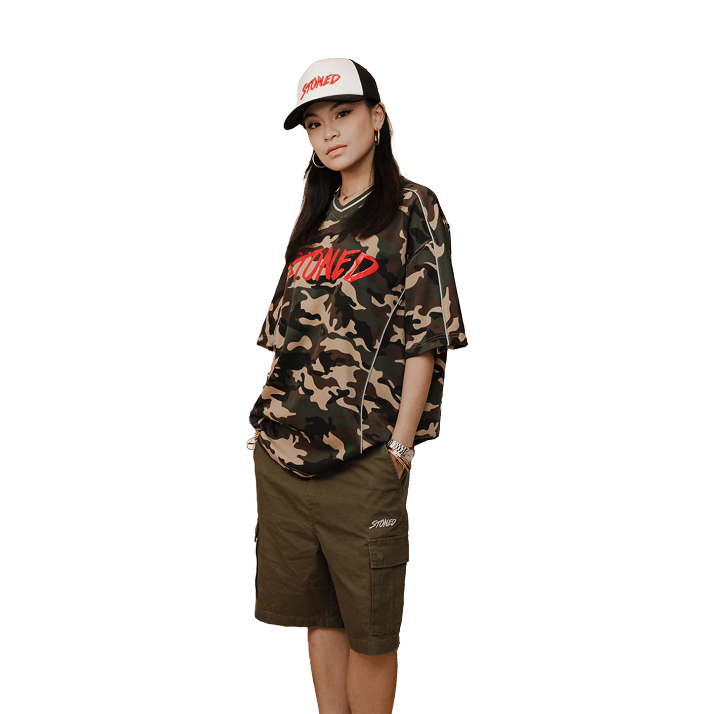 Stoned & Co ® Blessed25 : Cargo Shorts Olive (SS25)