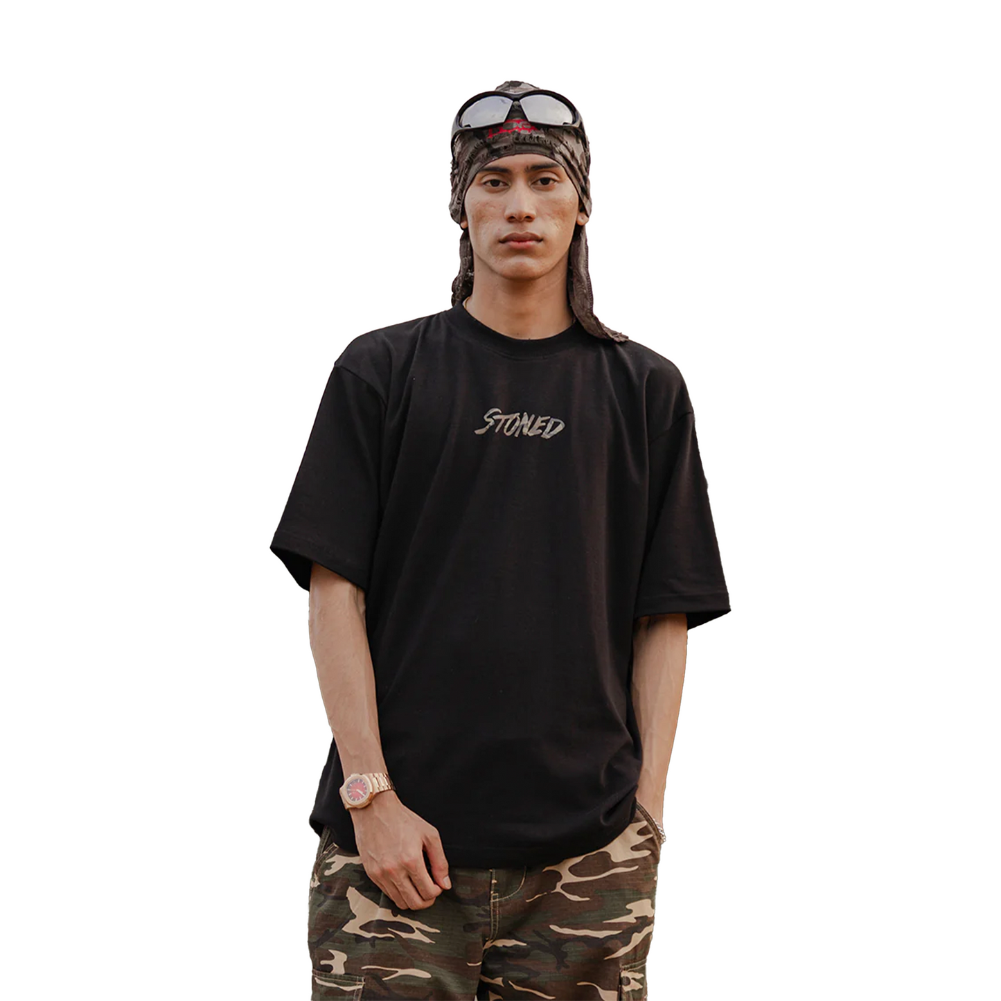 Stoned & Co ® Blessed25 : Hexagon Camo Tee Black (SS25)
