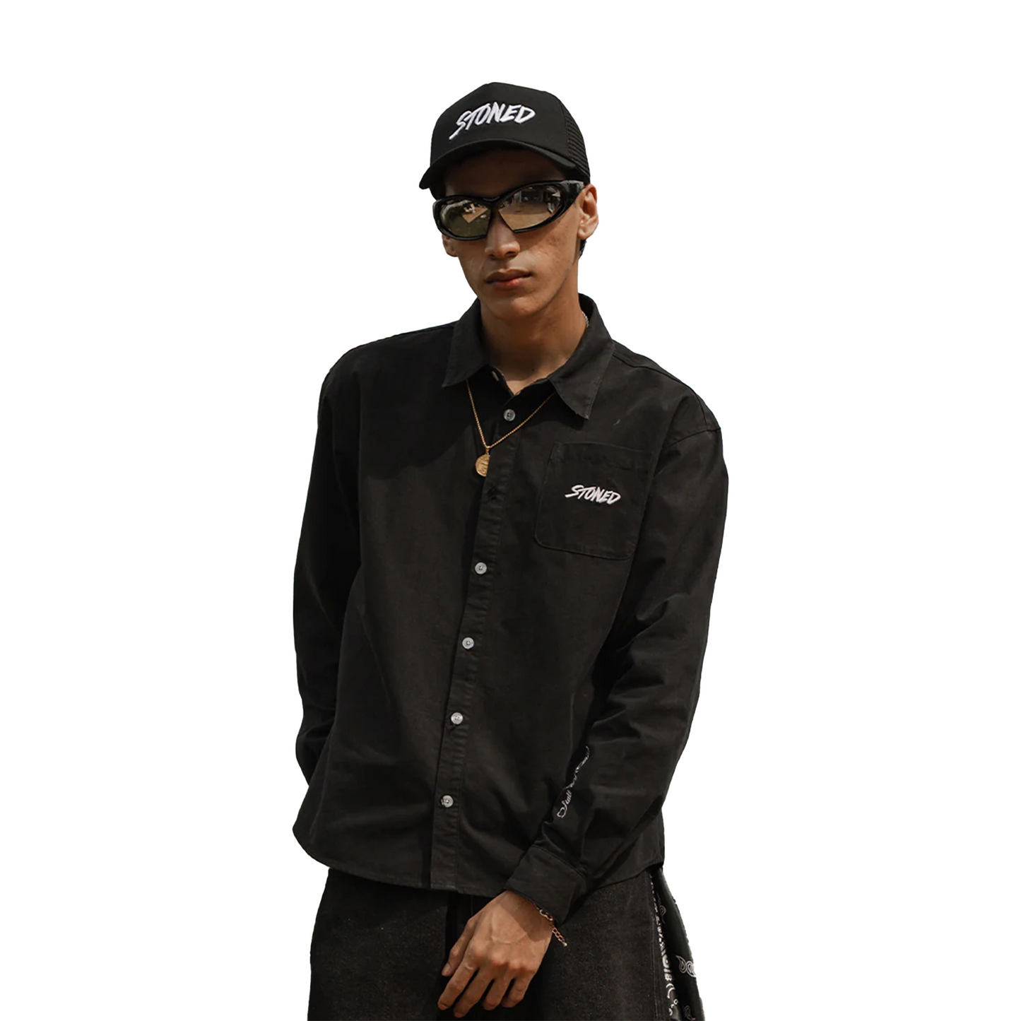 Stoned & Co ® Blessed25 : Long Sleeve Shirt Black (SS25)