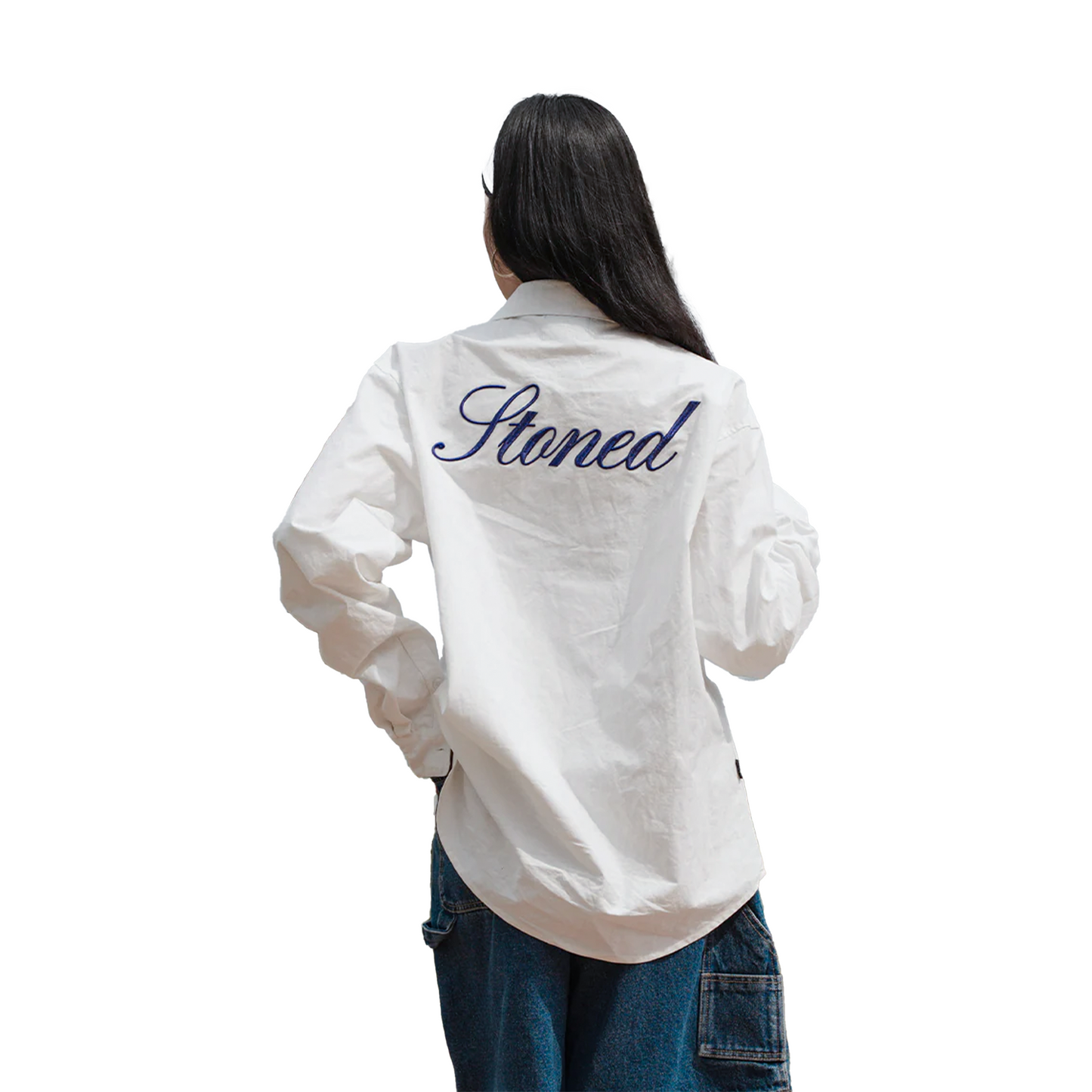 Stoned & Co ® Blessed25 : Long Sleeve Shirt White (SS25)