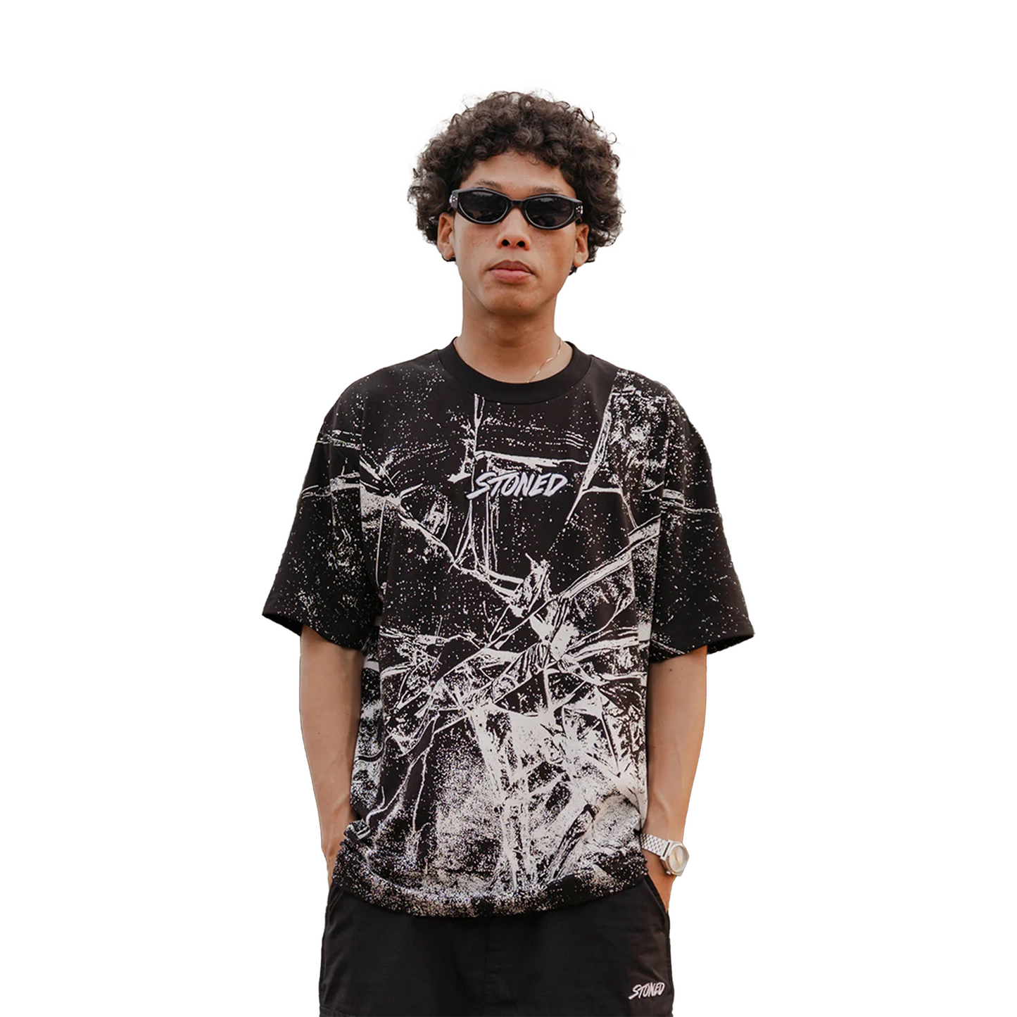 Stoned & Co ® Blessed25 : Shattered Tee Black (SS25)