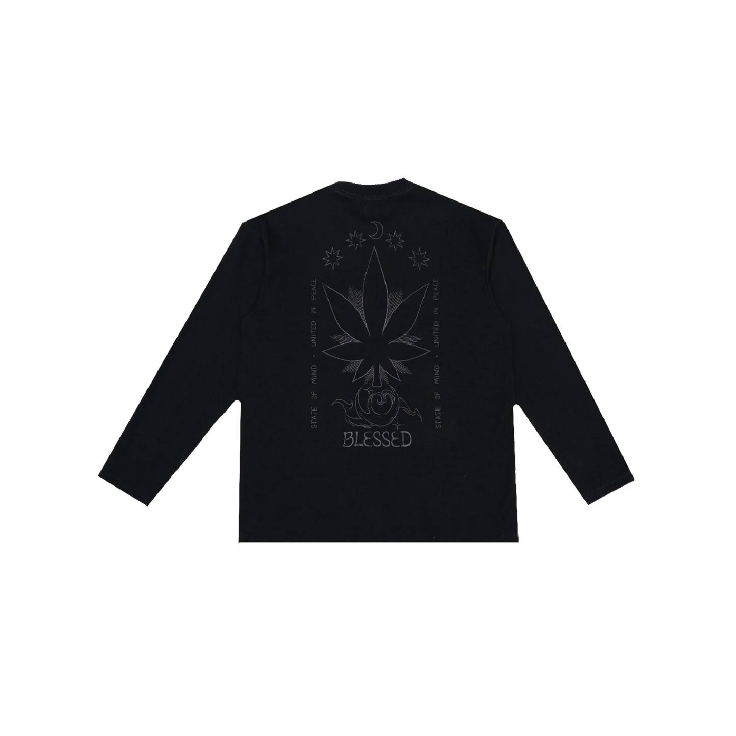 Stoned & Co ® Blessed25 : Signature Moonlight Long Sleeved Tee Black (SS25)