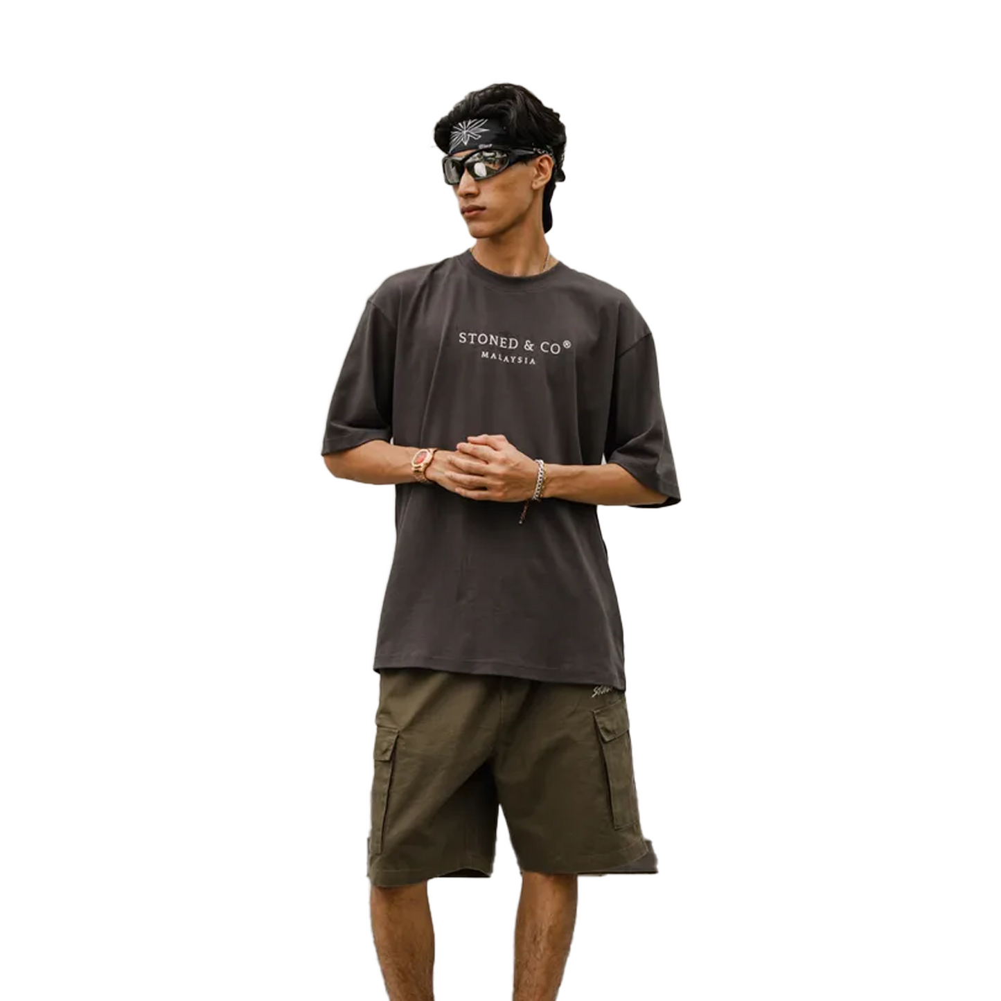 Stoned & Co ® Blessed25 : Signature Moonlight Tee Grey (SS25)