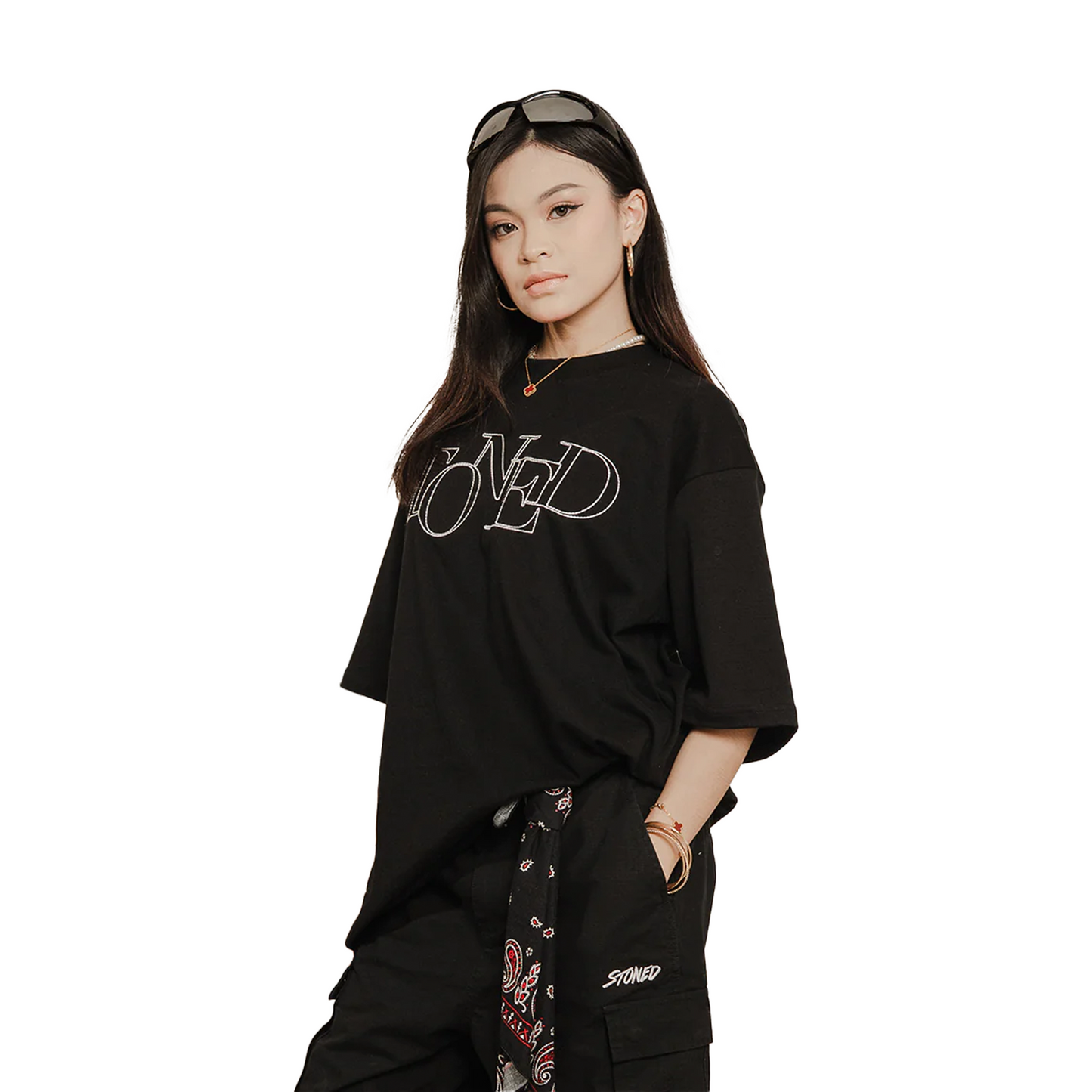 Stoned & Co ® Blessed25 : Unfinished Logo Tee Black (SS25)