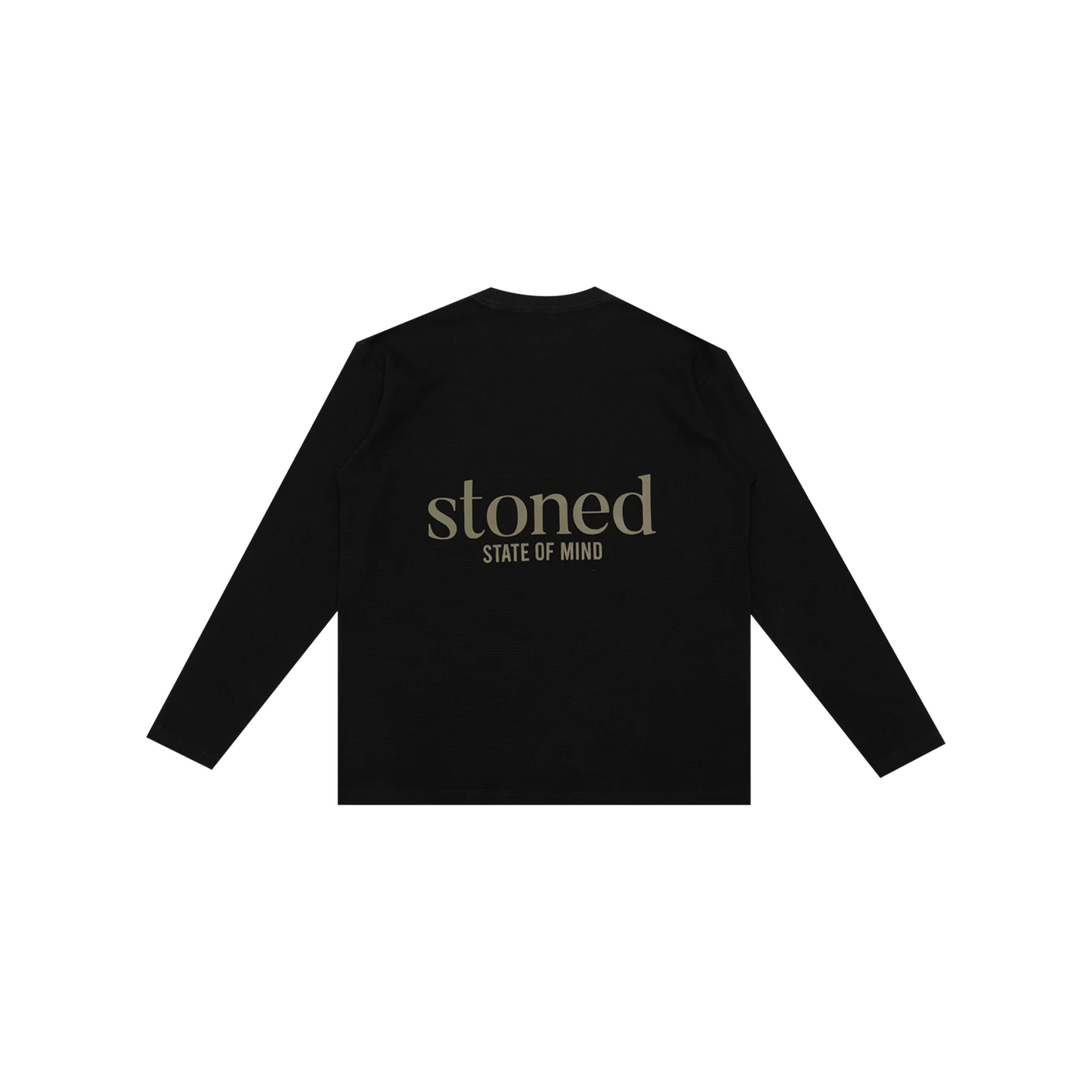 Stoned & Co ® Originals v2 : Waffle Long Sleeved Tee Black (FW25)